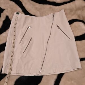 White Faux Leather Skirt